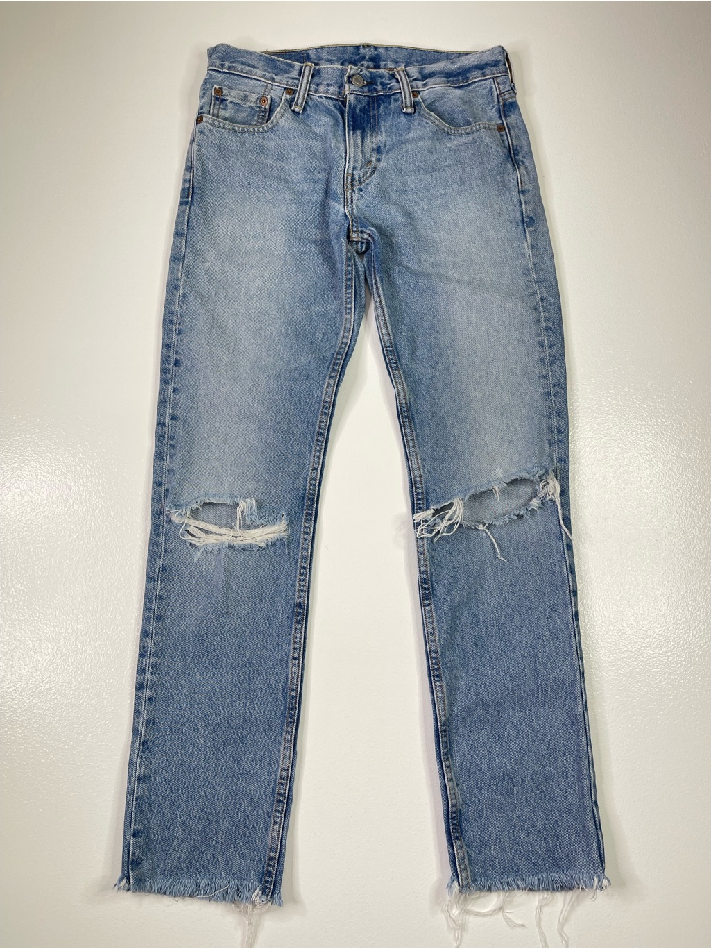 Levi's 511 Slim Fit Light Wash Distressed Cutoff Jeans W30 L32